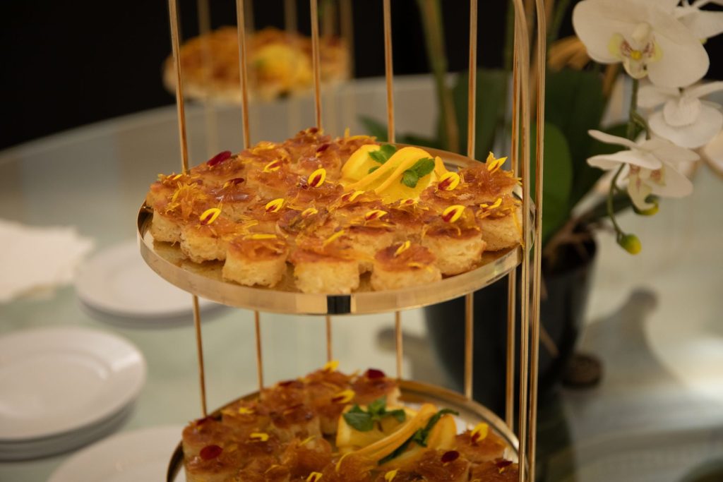 Premium dessert presentation for event catering